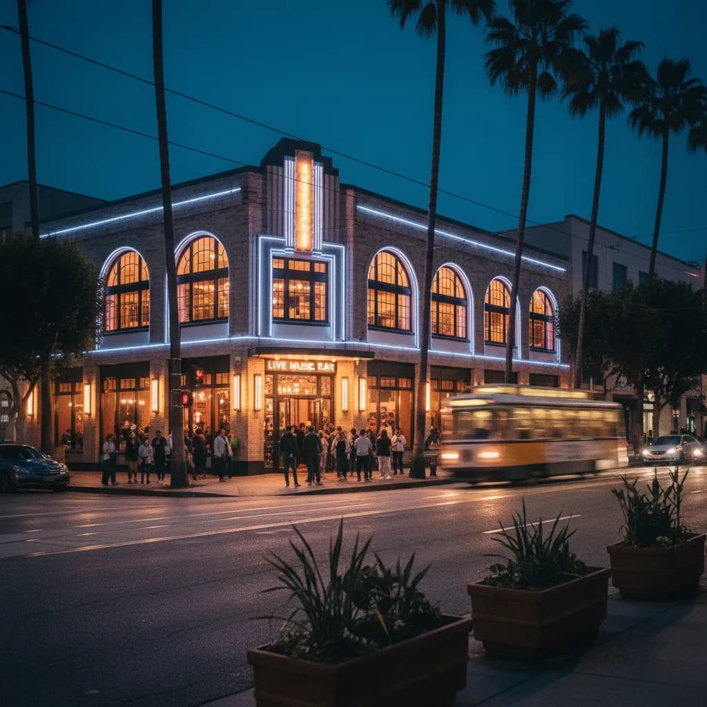 Local route detail for Best Live Music Bars In Hollywood For Casual Nights in LA.