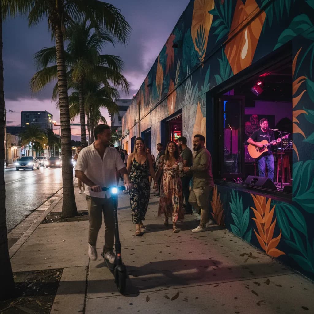 Editorial scene for Best Live Music Bars In Miami Without Club Prices in Miami.