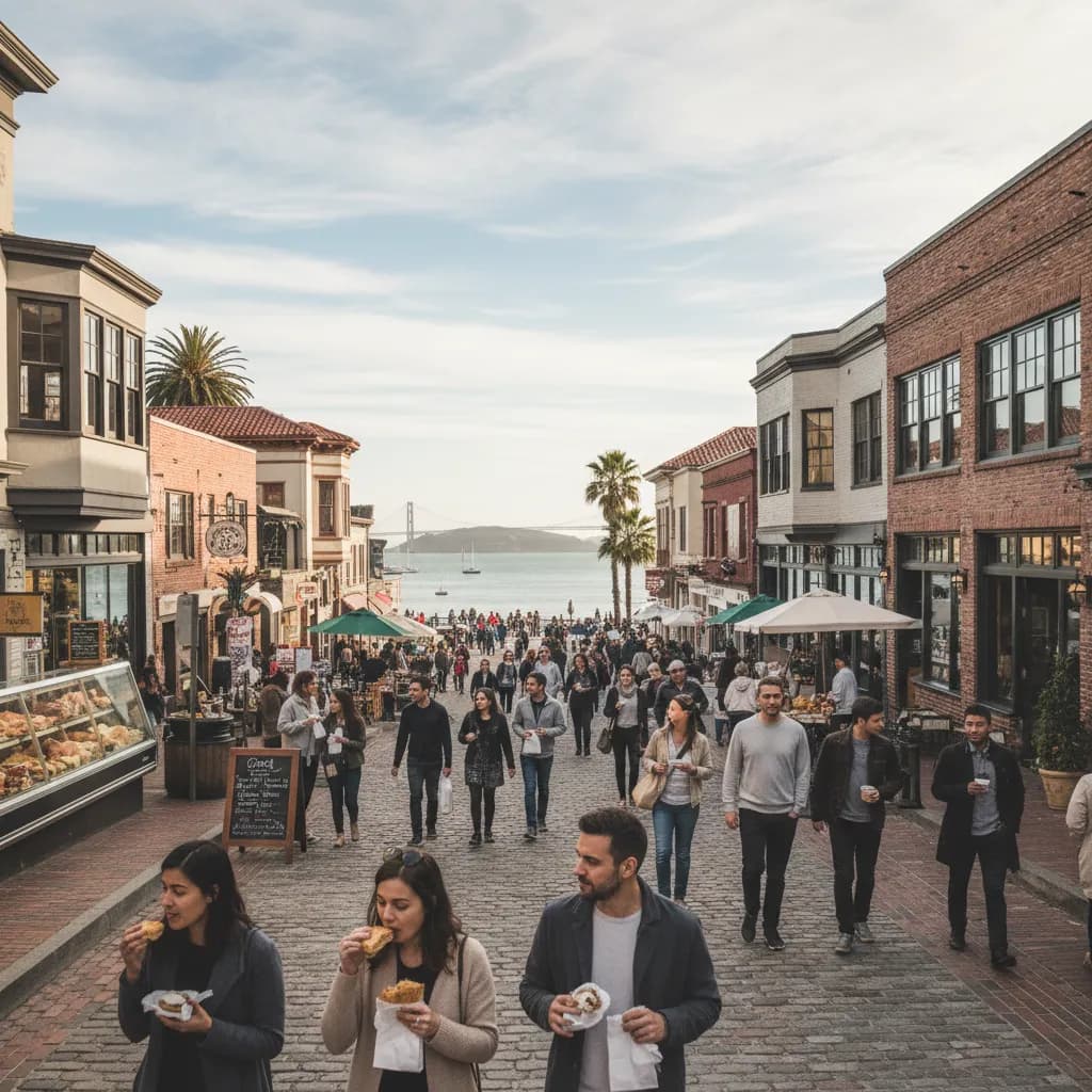 Editorial scene for Best North Beach Food Walks For Weekend Plans in SF.