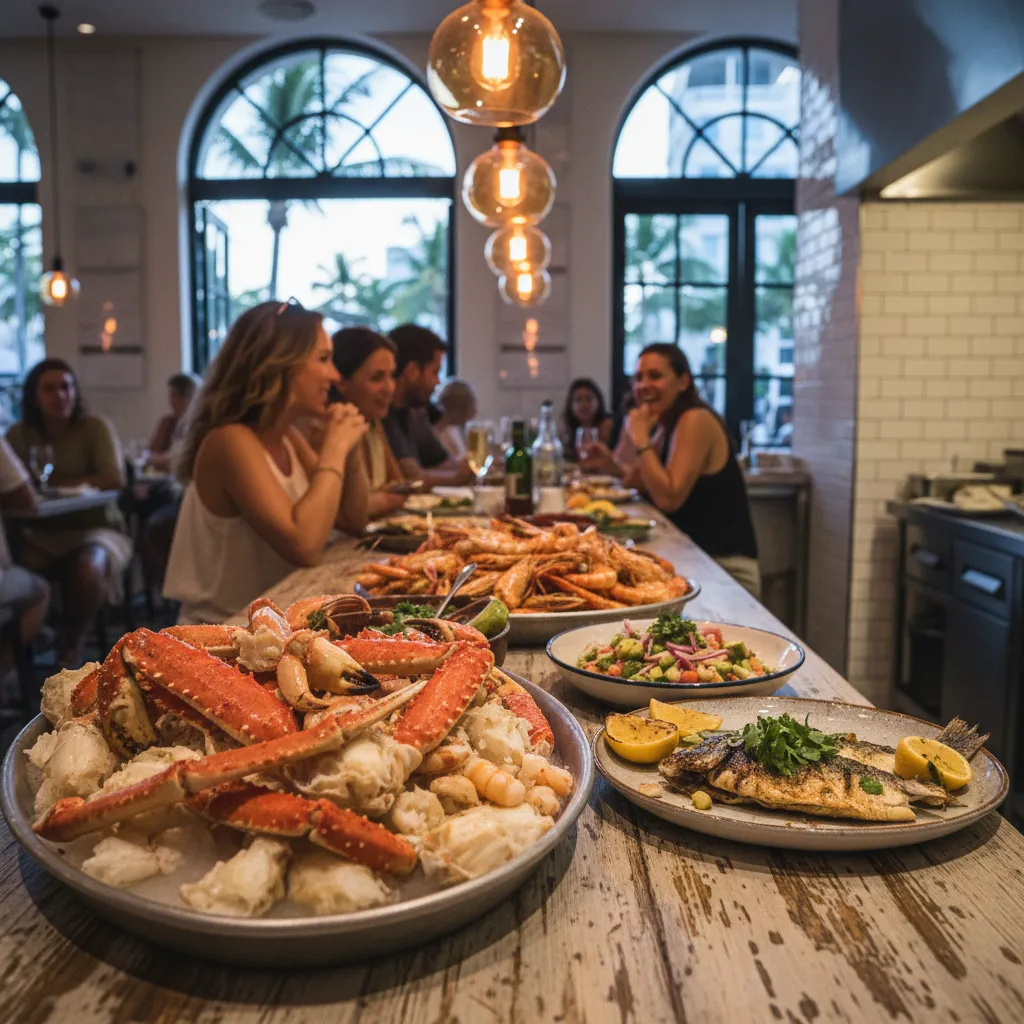 Editorial scene for Best Seafood Dinners In Miami After Beach Days in Miami.