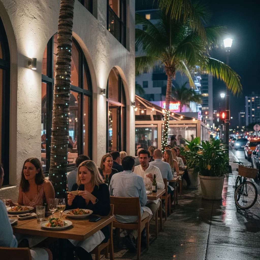 Editorial scene for Best South Beach Restaurants Without Tourist-Trap Energy in Miami.