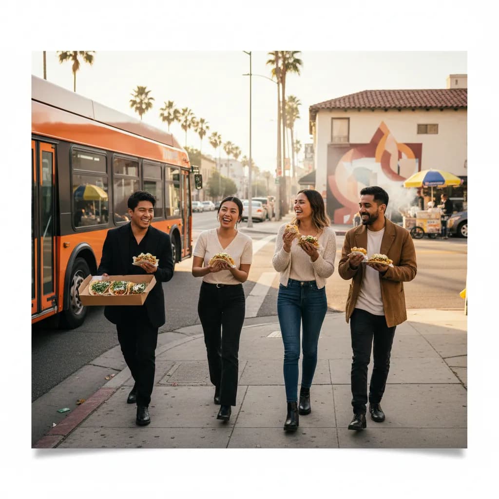 Editorial scene for Best Tacos In Los Angeles For Weekend Food Crawls in LA.