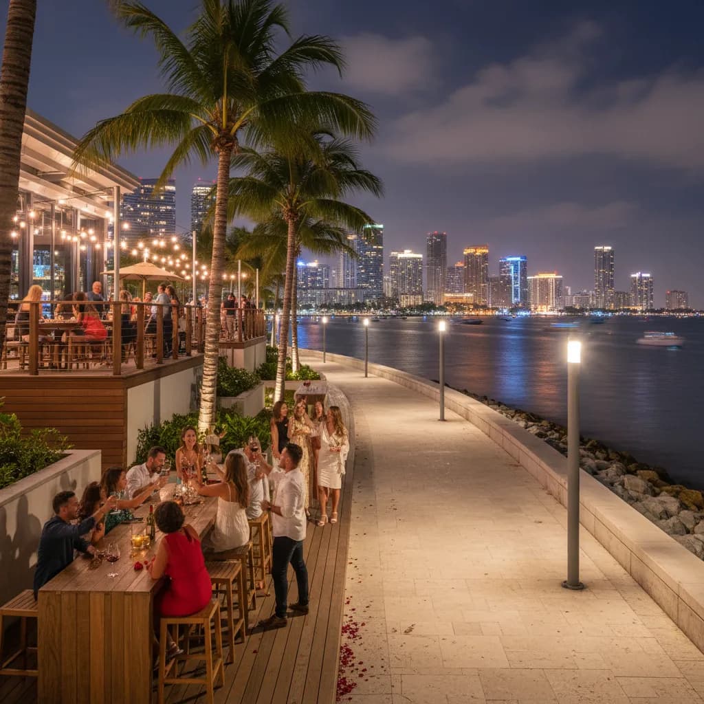 Editorial scene for Best Wine Bars In Miami For Casual Celebrations in Miami.