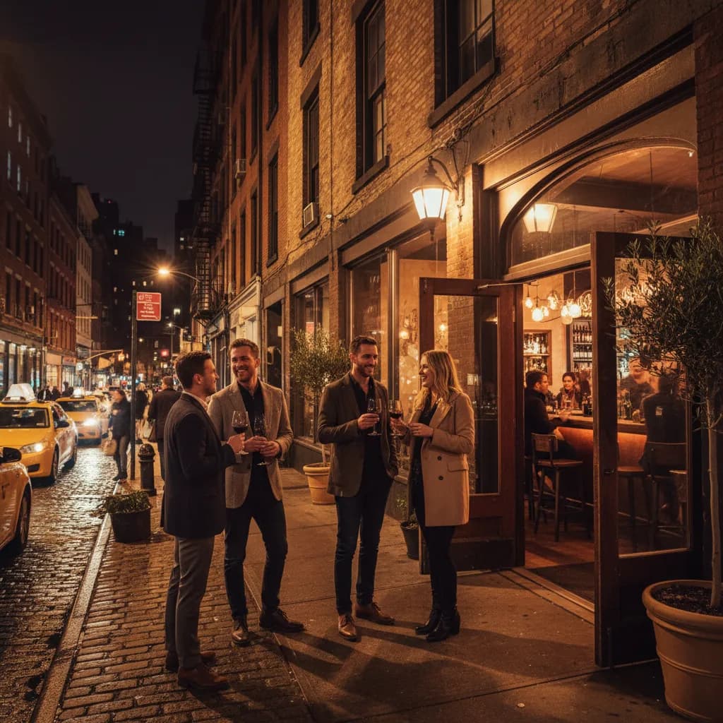 Editorial scene for Best Wine Bars In NYC For Casual Celebrations in NYC.