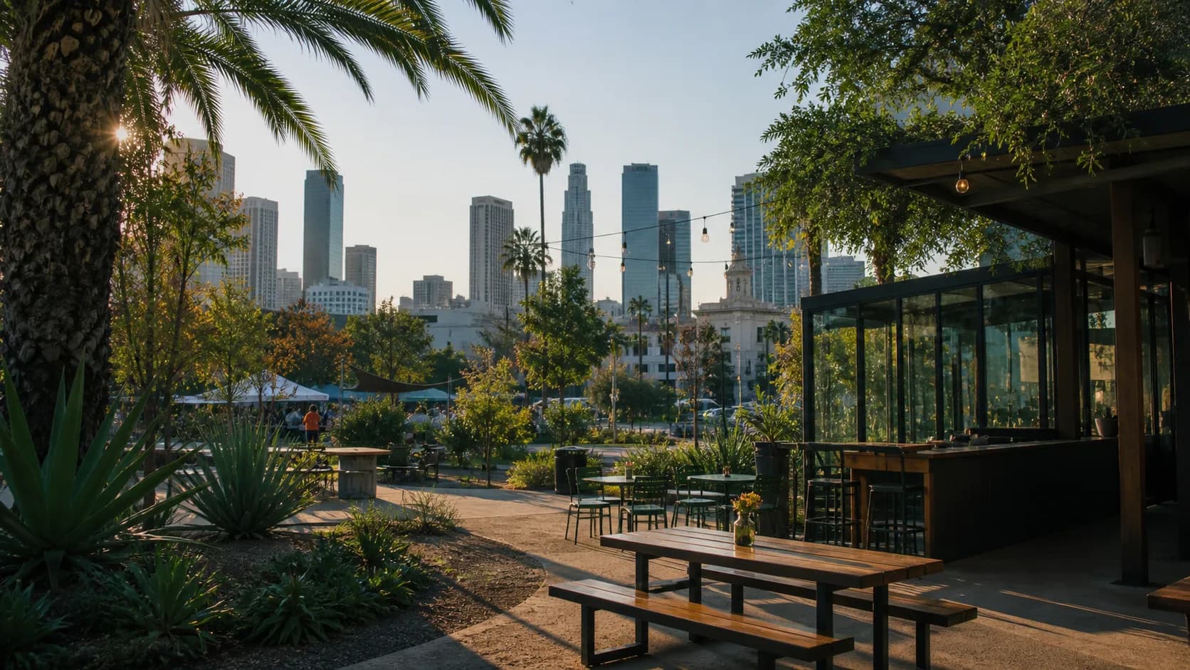 Realistic city scene for man united vs leeds: A Different Downtown LA Plan in Los Angeles