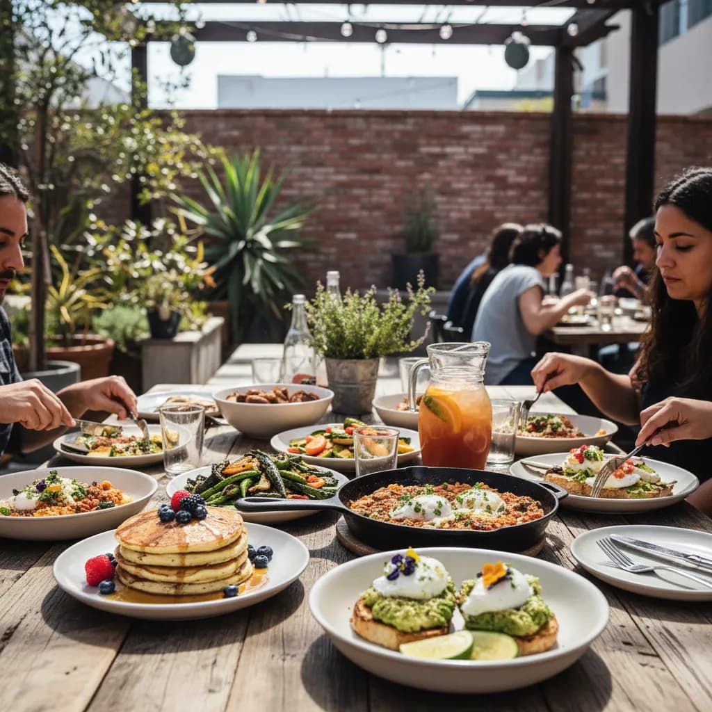 Editorial scene for LA Brunch Spots For Groups And Birthdays in LA.
