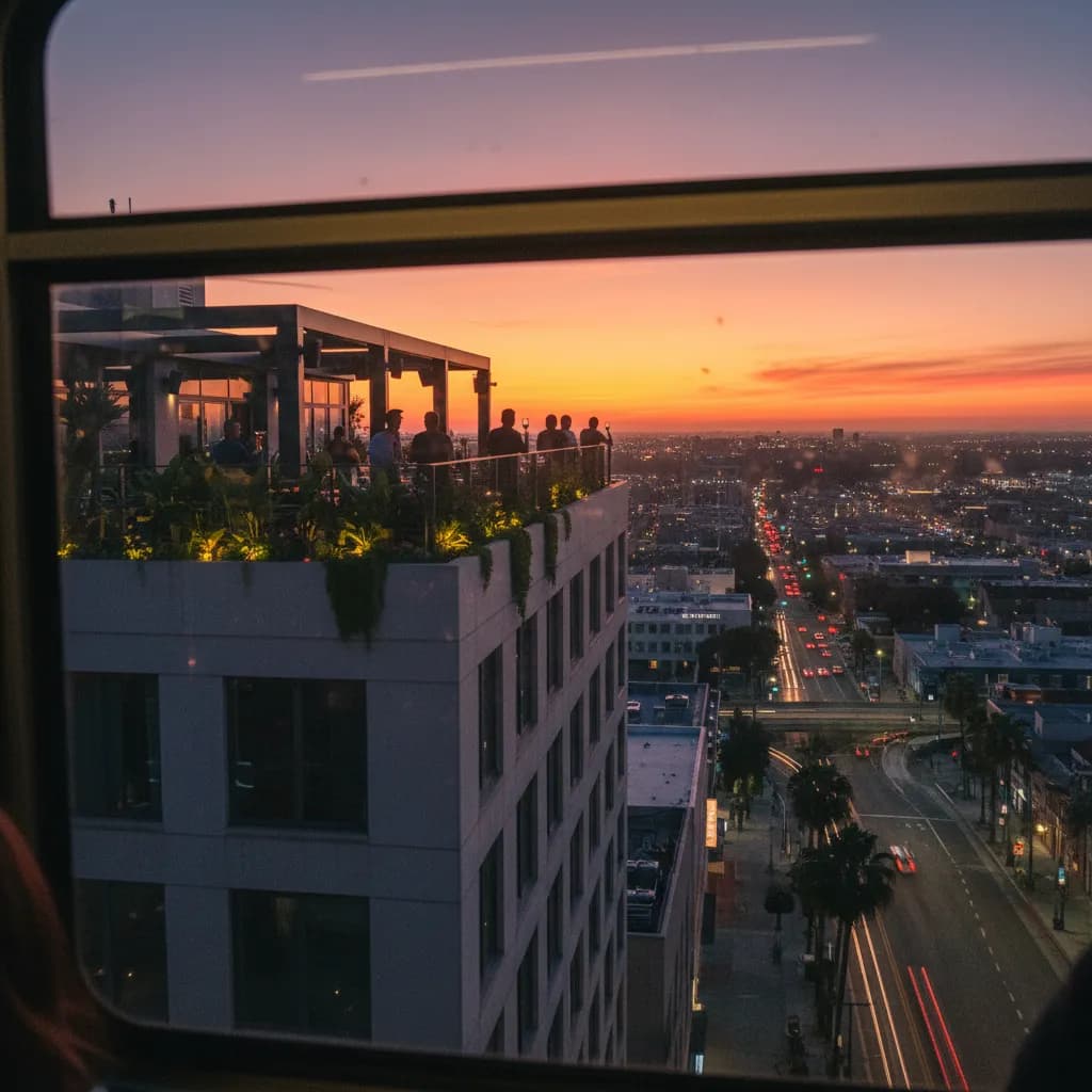 Local route detail for LA Rooftop Bars For Sunset Drinks And City Views in LA.