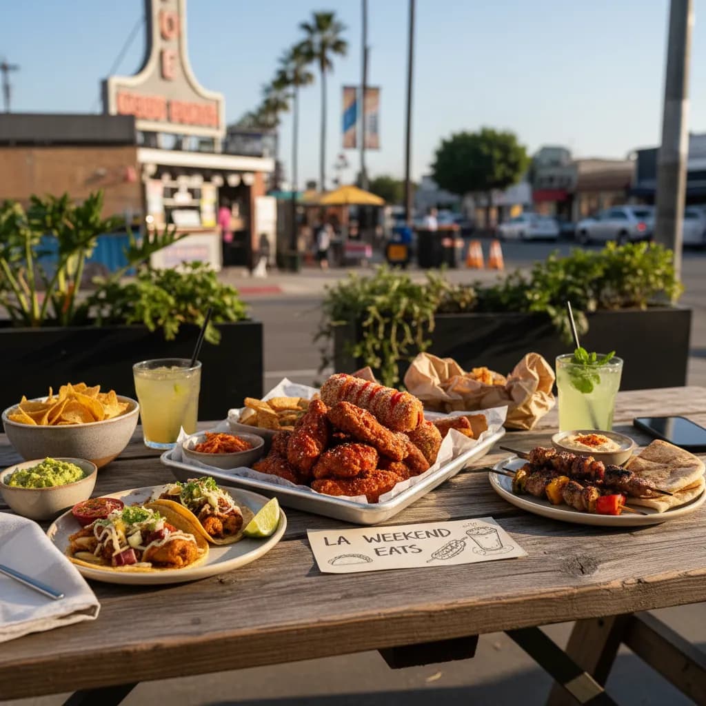 Editorial scene for LA Weekend Food Crawl Ideas From Trending Searches in LA.