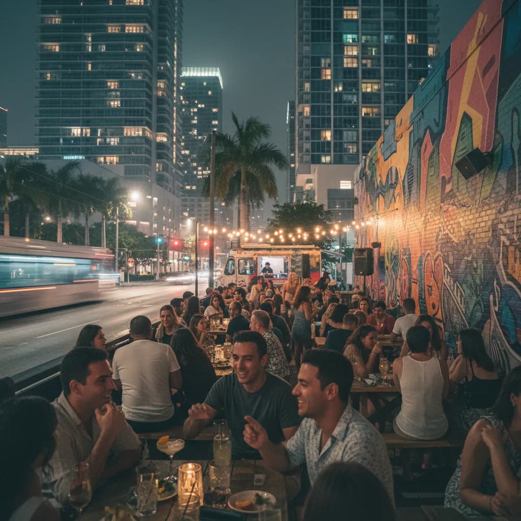 Cover image for Miami Happy Hour Guide For Brickell And Wynwood in Miami.