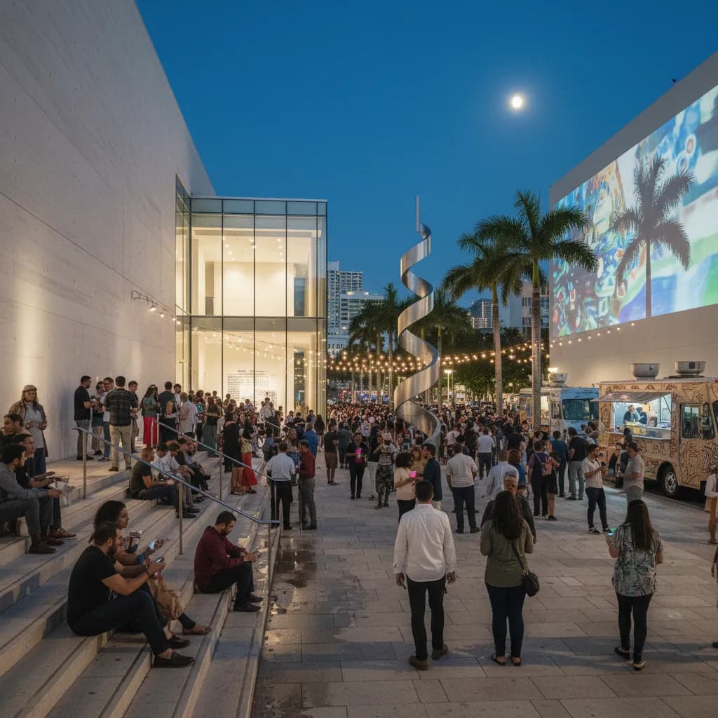 Editorial scene for Miami Museum Nights And After-Hours Events This Month in Miami.
