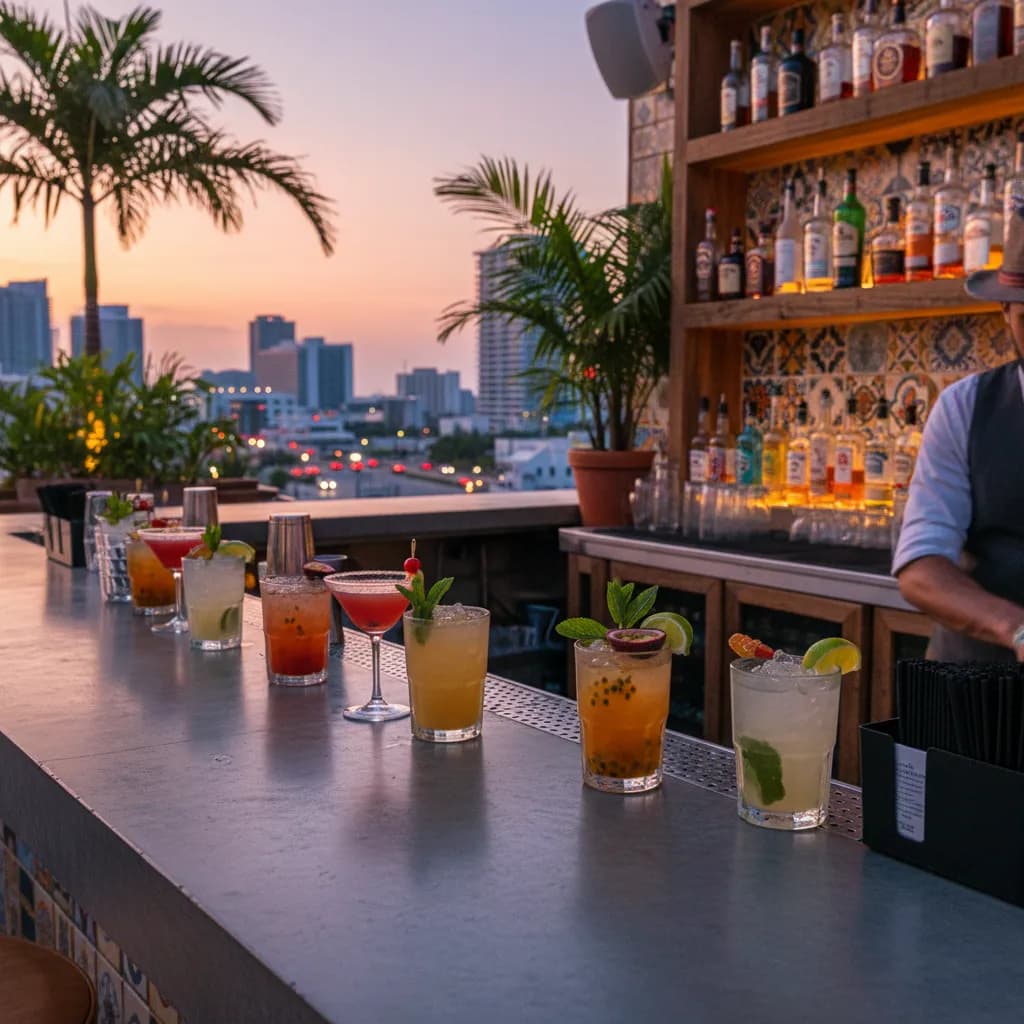 Cover image for Miami Rooftop Bars For Sunset Drinks And Warm Nights in Miami.