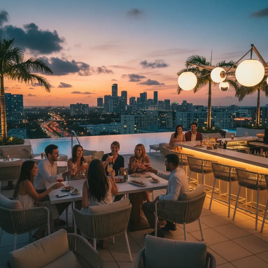 Local route detail for Miami Rooftop Bars For Sunset Drinks And Warm Nights in Miami.