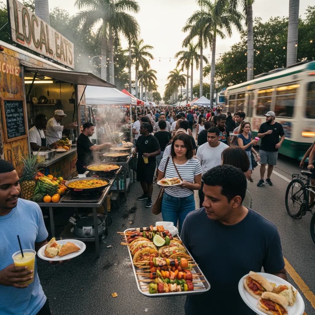 Local route detail for Miami Street Fairs This Month With Food Vendors in Miami.
