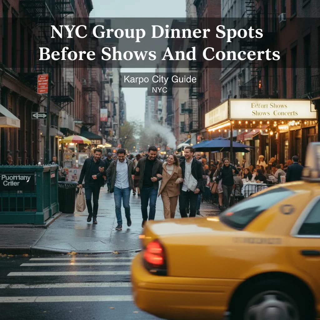Local route detail for NYC Group Dinner Spots Before Shows And Concerts in NYC.