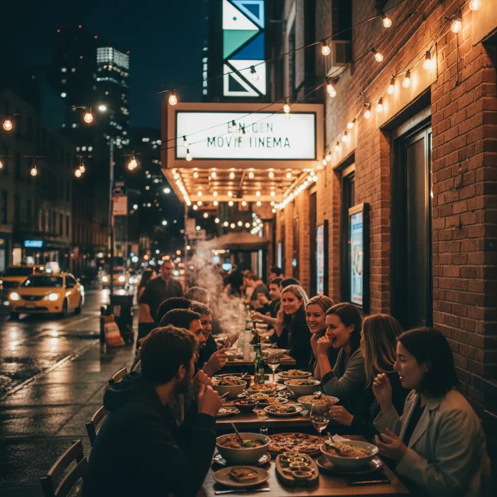 Cover image for NYC Indie Movie Nights With Dinner Plans in NYC.