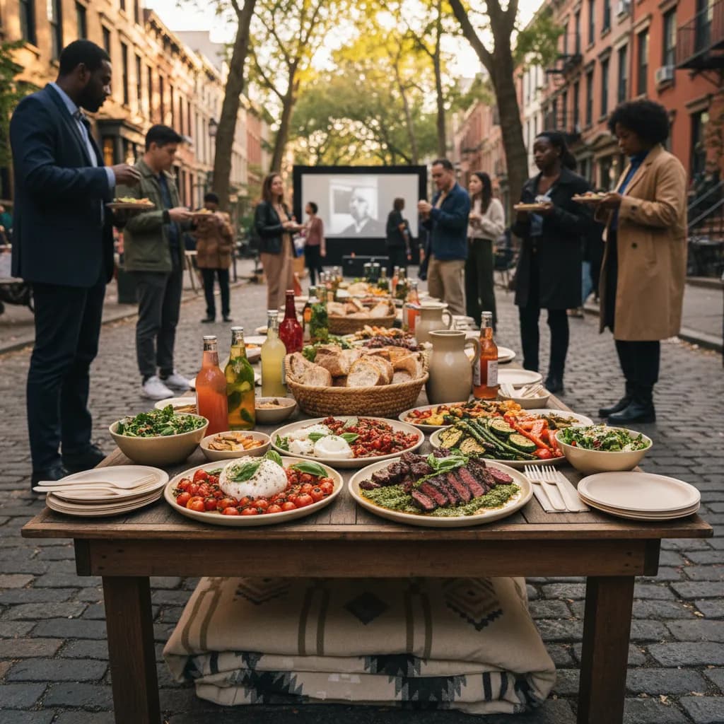 Editorial scene for NYC Indie Movie Nights With Dinner Plans in NYC.