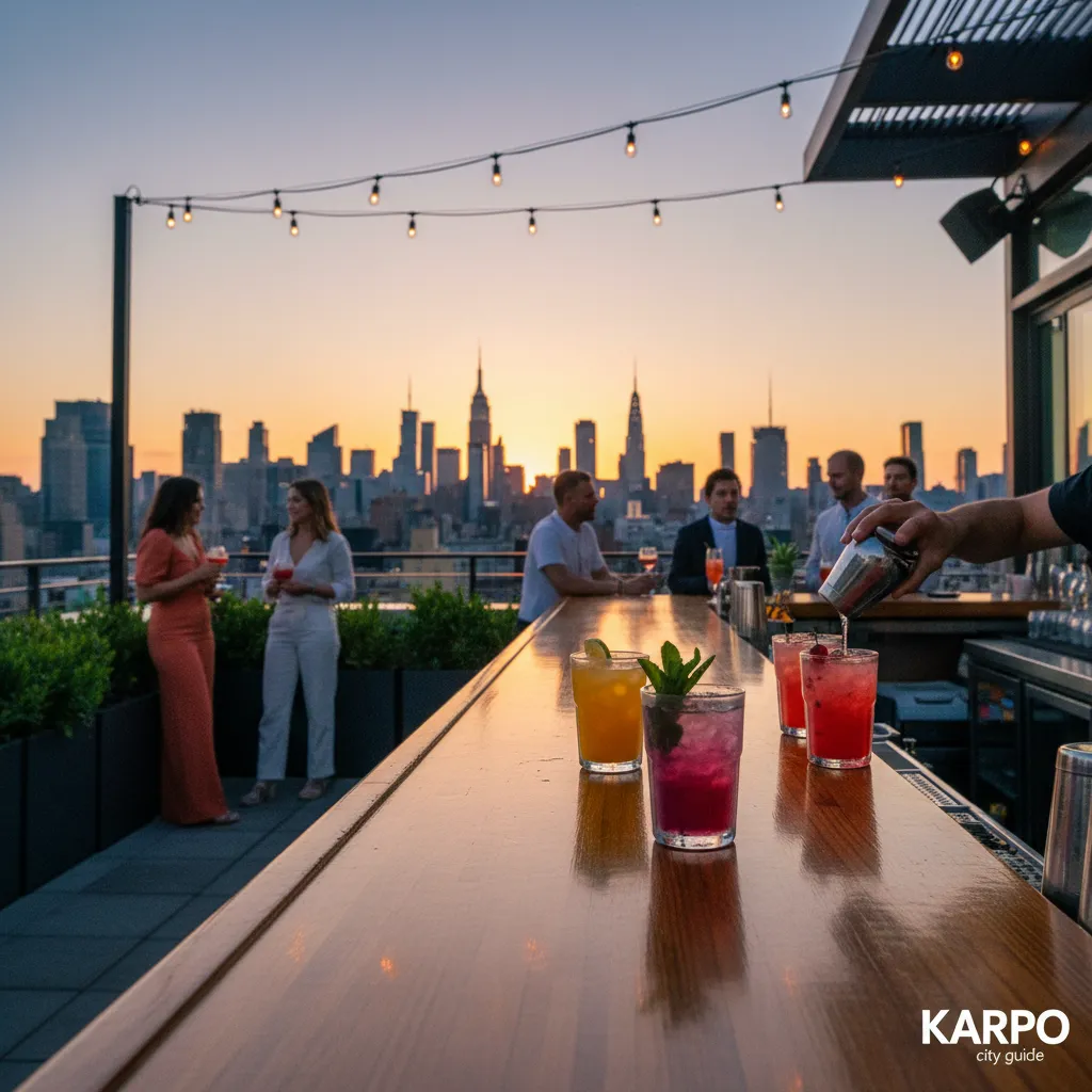 Local route detail for NYC Rooftop Bars For Sunset Drinks And Summer Views in NYC.