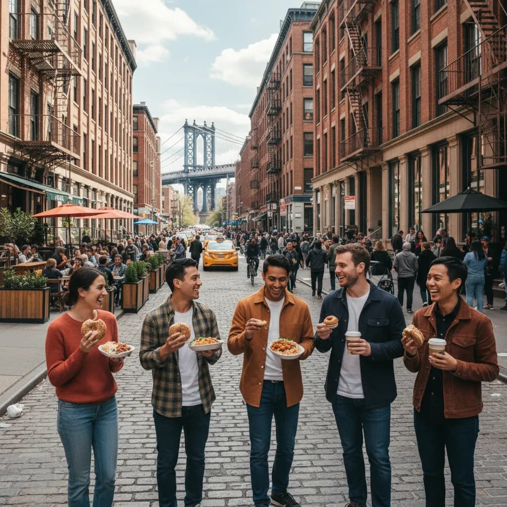Editorial scene for NYC Weekend Food Crawl Ideas From Trending Searches in NYC.