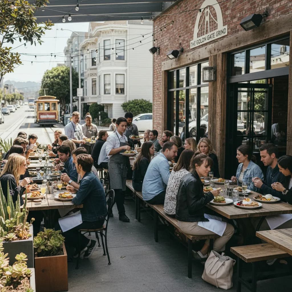 Editorial scene for SF Brunch Spots For Groups Without Long Waits in SF.