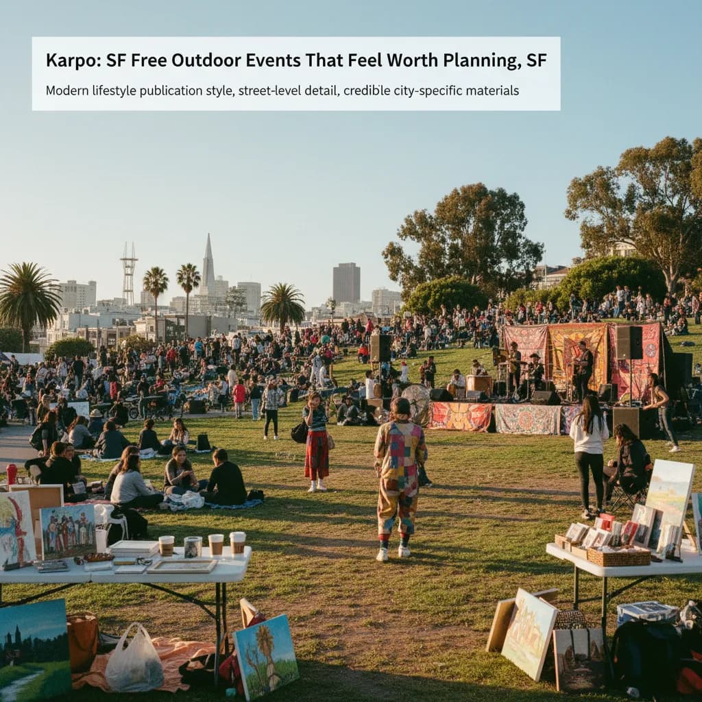Editorial scene for SF Free Outdoor Events That Feel Worth Planning in SF.