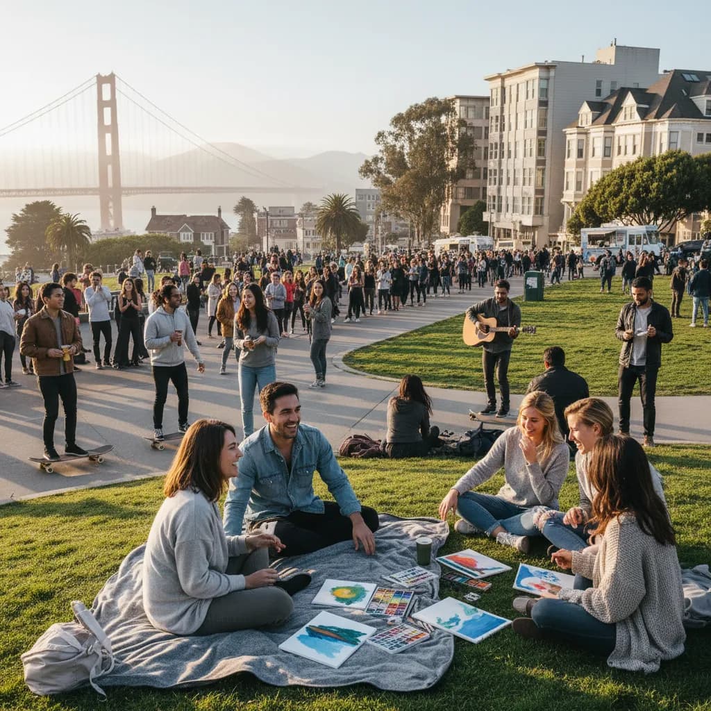 Editorial scene for SF Free Things To Do This Weekend After Brunch in SF.