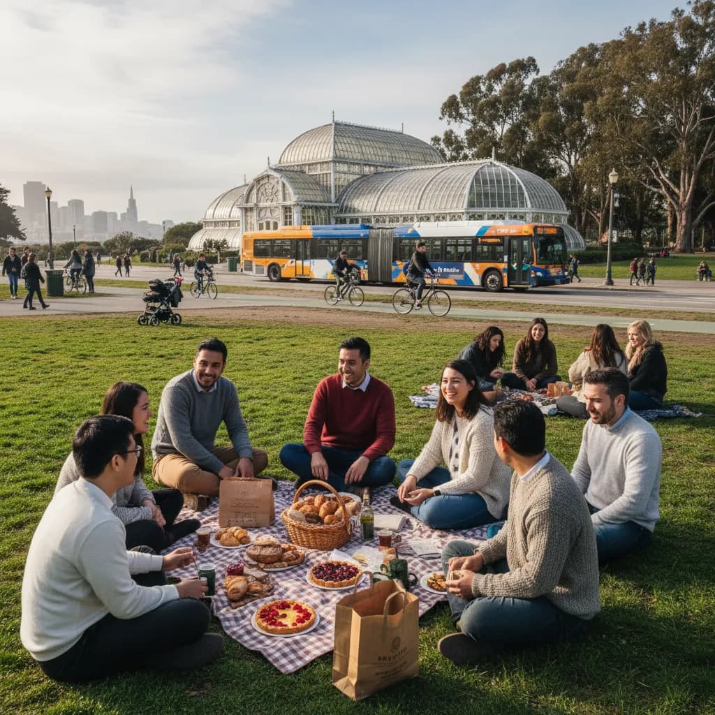 Editorial scene for SF Picnic Spots With Parks, Bakeries, And Transit in SF.