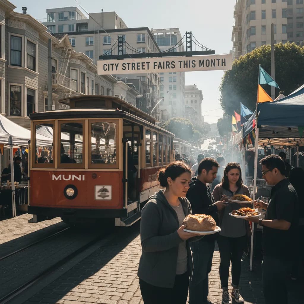 Cover image for SF Street Fairs This Month With Food Vendors in SF.