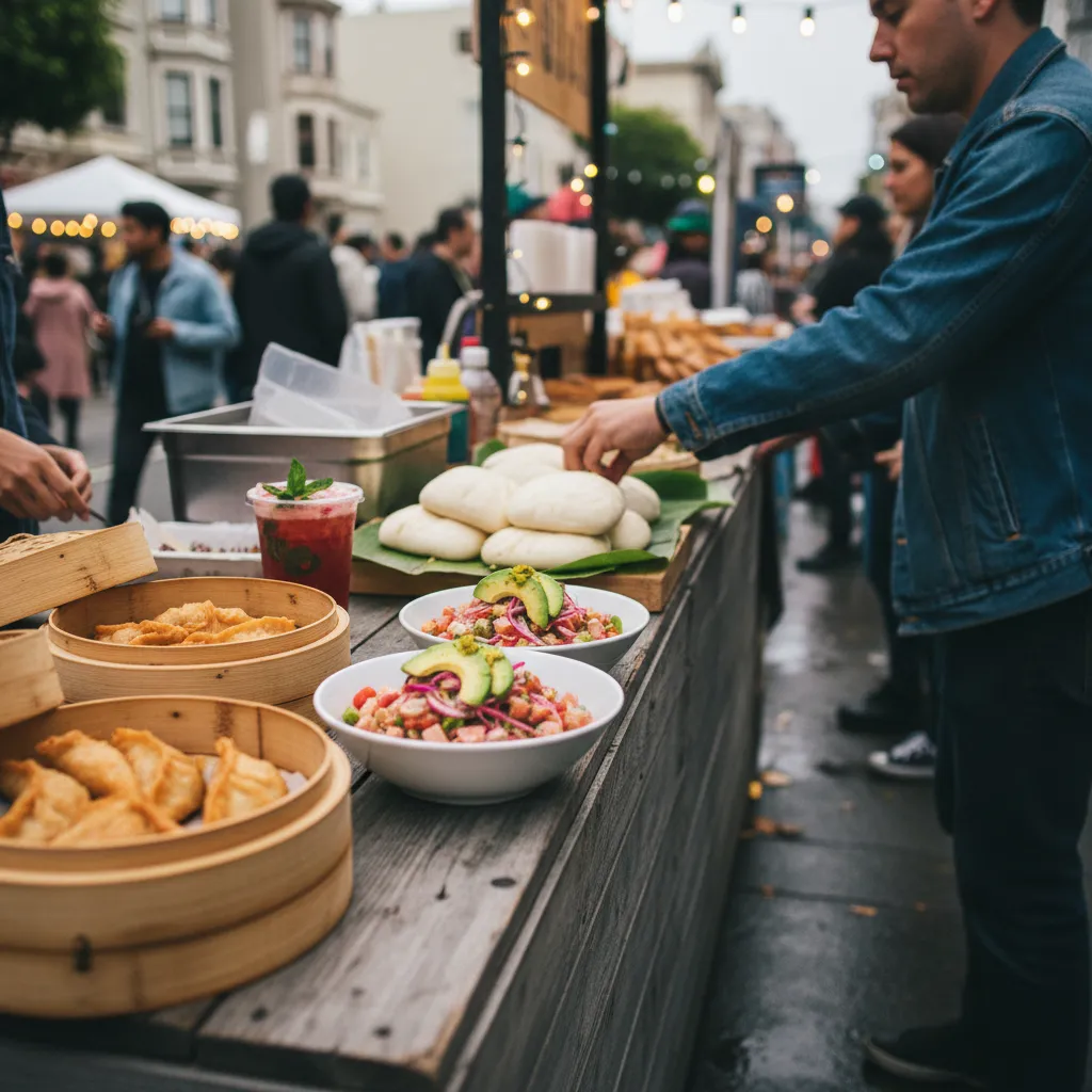 Local route detail for SF Street Fairs This Month With Food Vendors in SF.