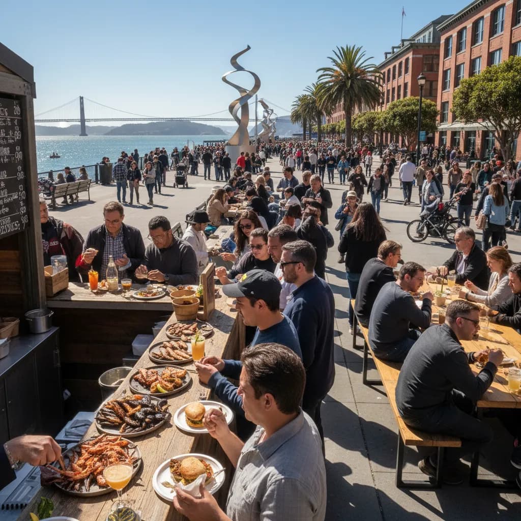 Editorial scene for SF Waterfront Walks With Food Stops And Drinks in SF.