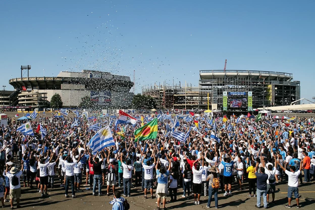 Uruguay and Cabo Verde World Cup fans in East Rutherford