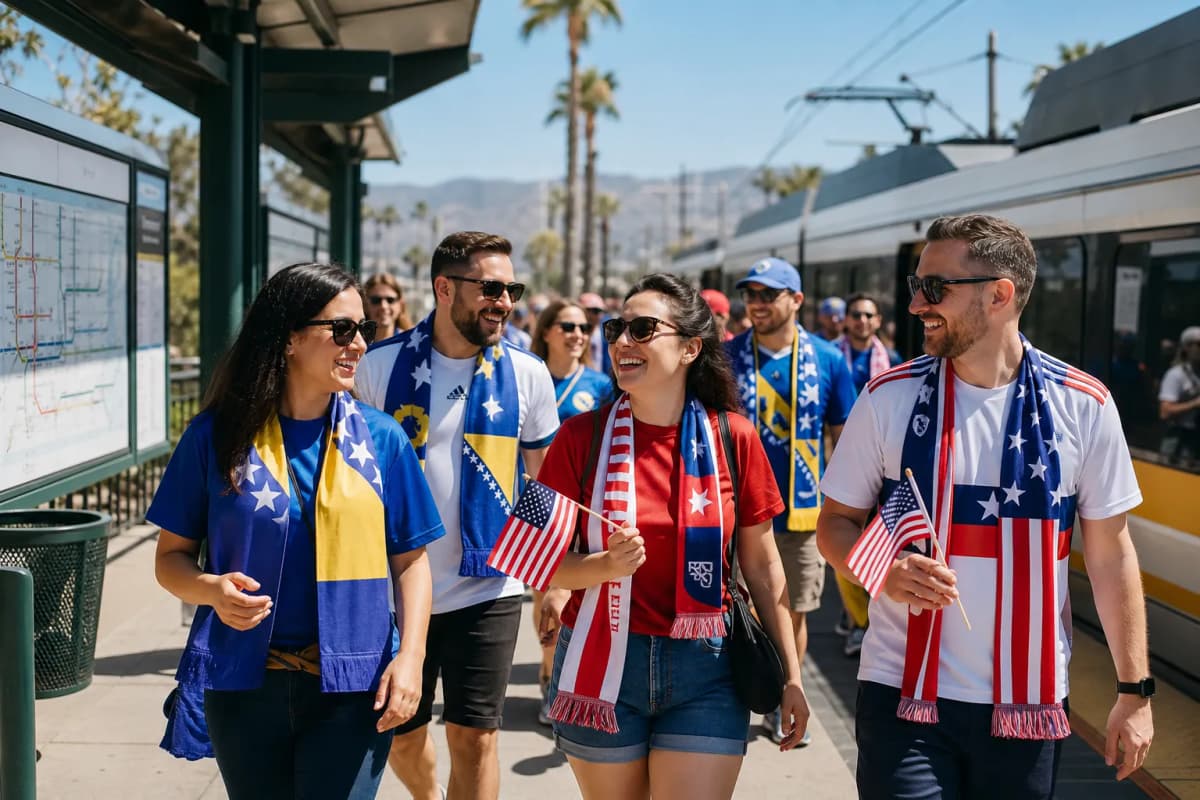 San Francisco Bay Area World Cup fan route arrival scene