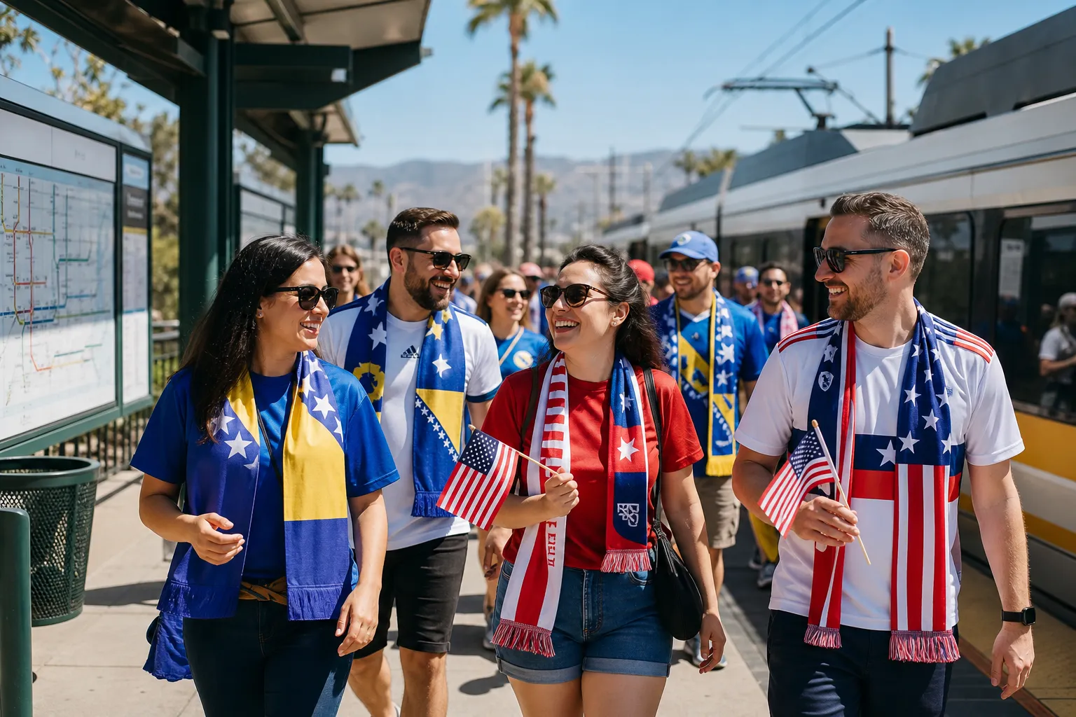 San Francisco Bay Area World Cup fan route arrival scene