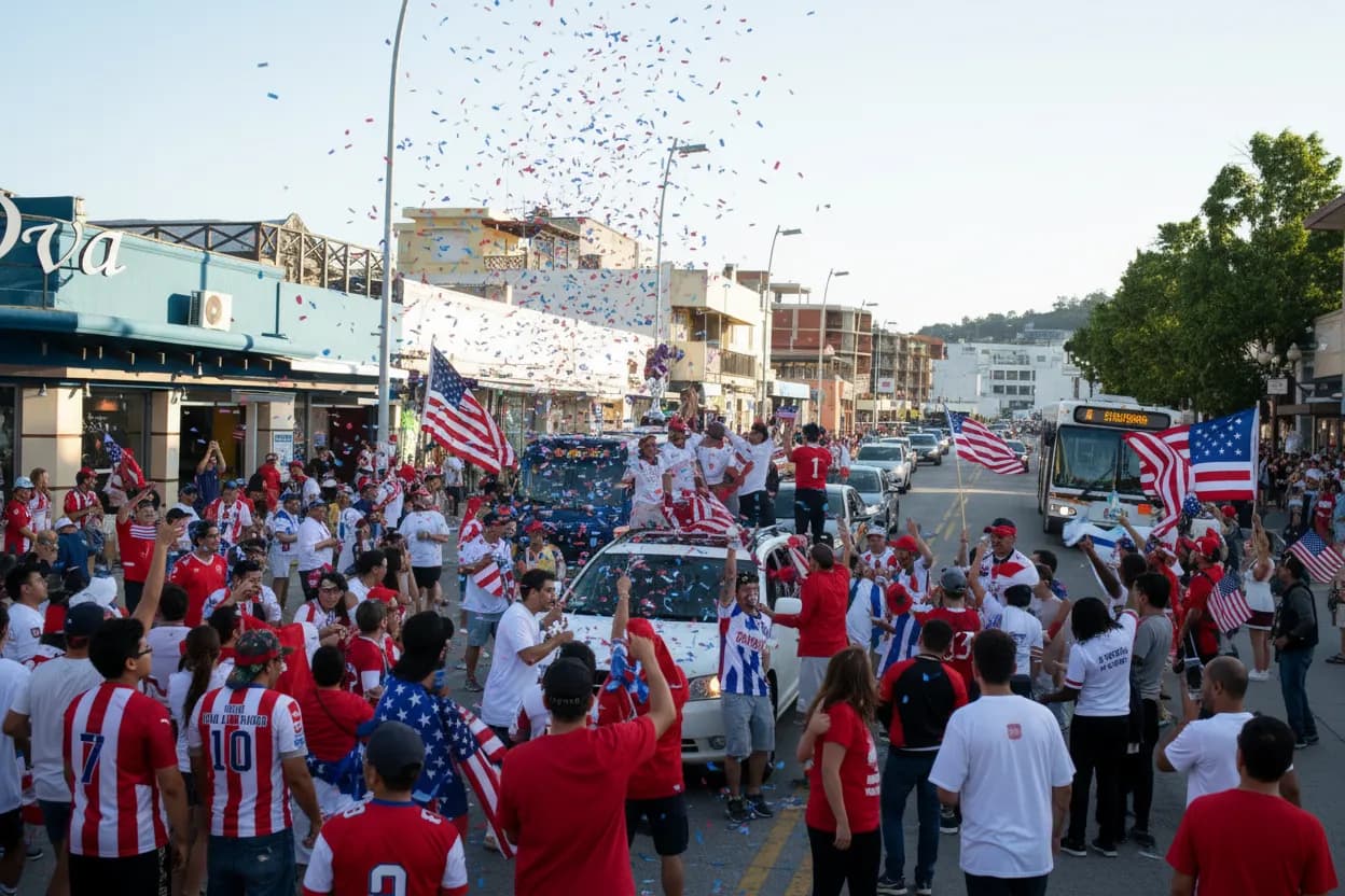 Bright public fan atmosphere for United States in Seattle