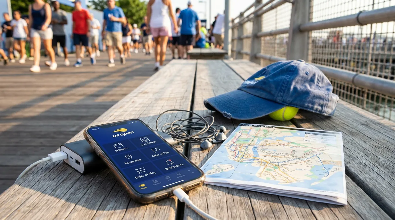 Photorealistic US Open tennis scene for US Open App Settings Fans Should Check First.