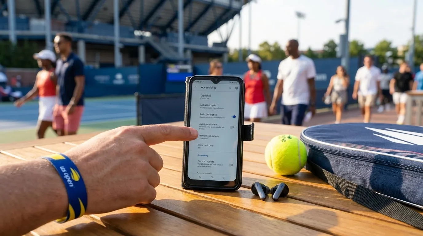 Bright editorial scene supporting US Open Captioning and Audio Options for Accessible Viewing.