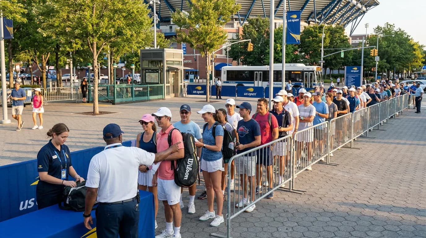 Bright US Open tennis atmosphere illustrating US Open Etiquette New Tennis Fans Should Know.