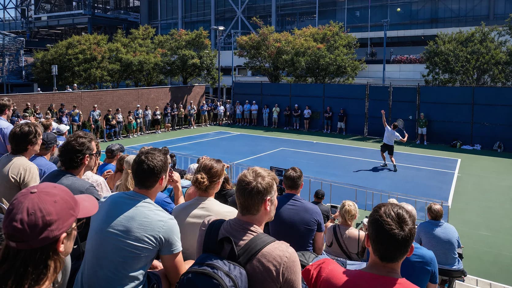 Bright US Open tennis atmosphere illustrating US Open Fan Week 2026: Free Events Worth Planning.