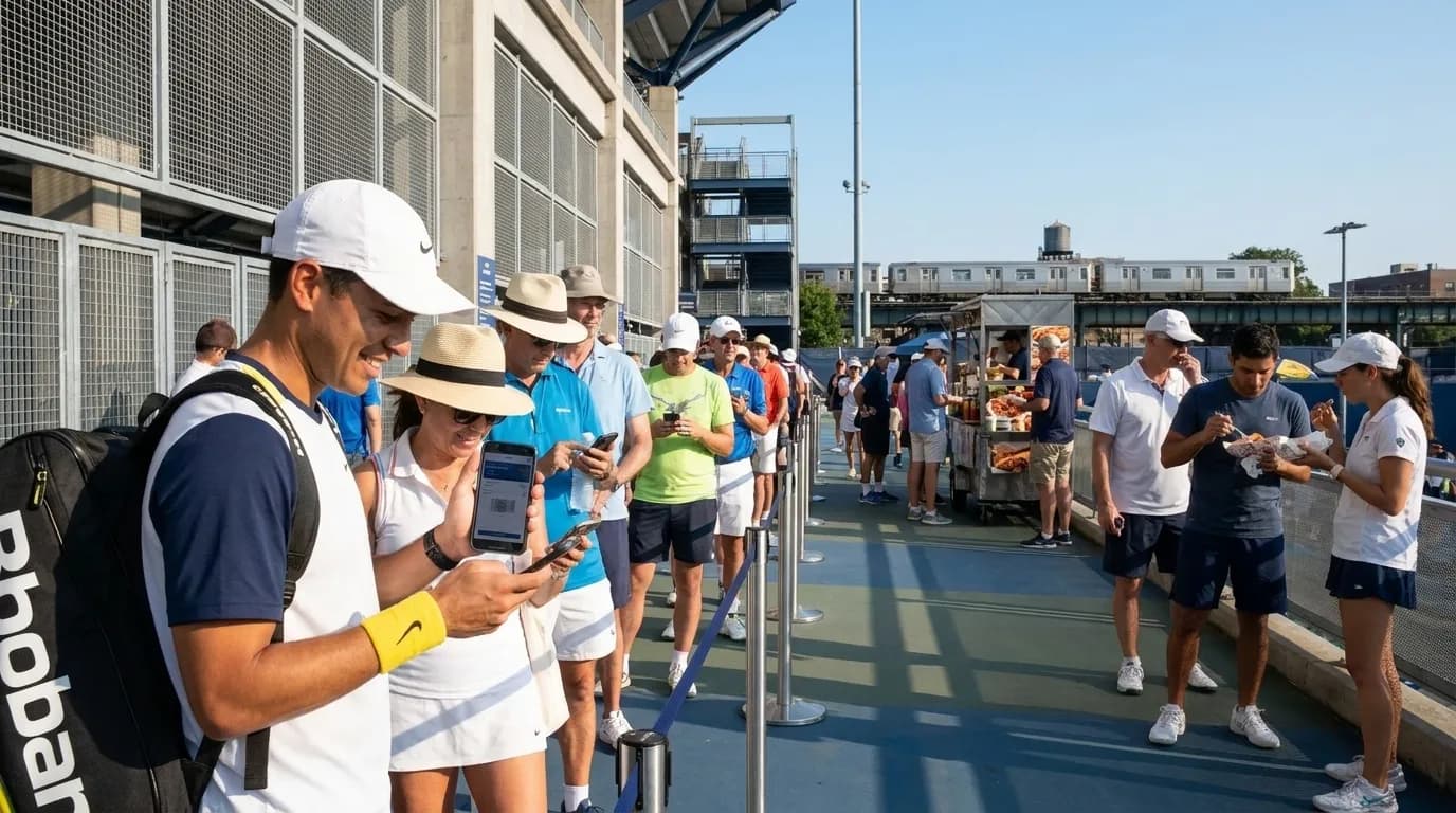 Photorealistic New York scene for US Open Queue Strategy for Gates Food and Merchandise.