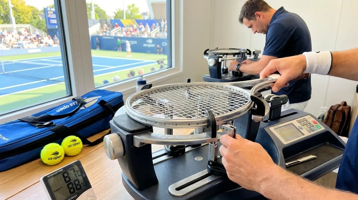 Photorealistic New York scene for US Open String Tension Changes Players Make in Humidity.