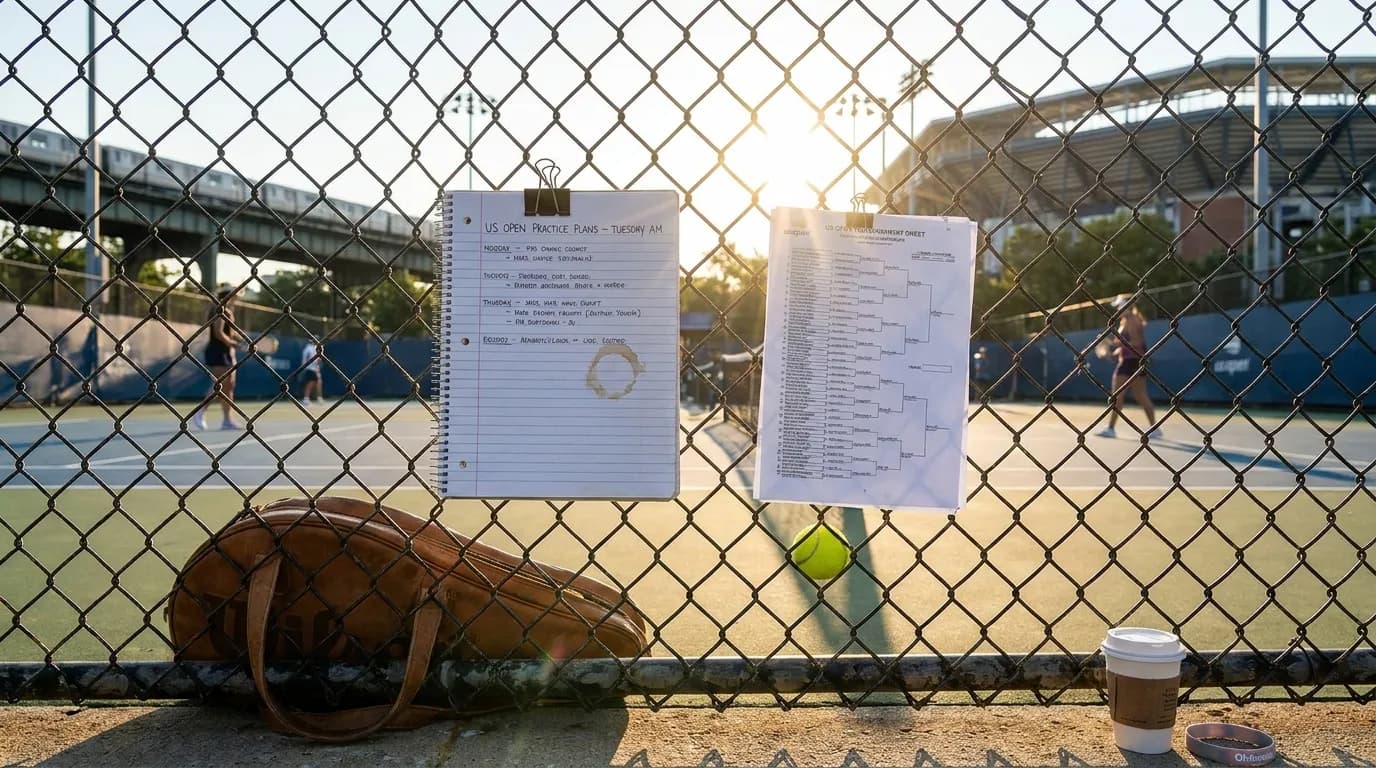 Photorealistic New York scene for US Open Sunrise Practice Plans for Early-Rising Tennis Fans.