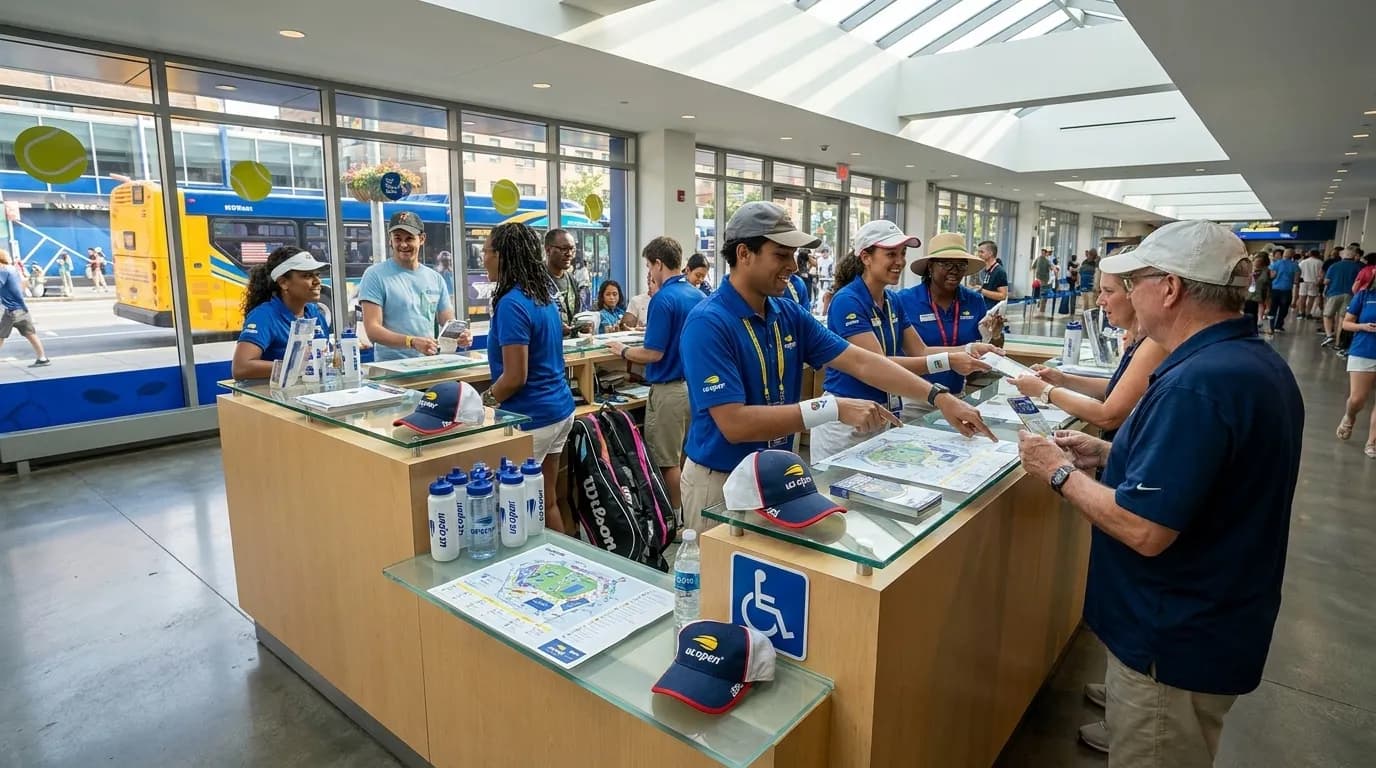 Bright editorial scene supporting US Open Volunteer Roles That Keep Tournament Days Moving.