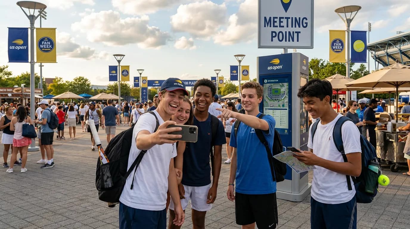 Bright US Open tennis atmosphere illustrating US Open With Teens: Independence Without Losing Everyone.