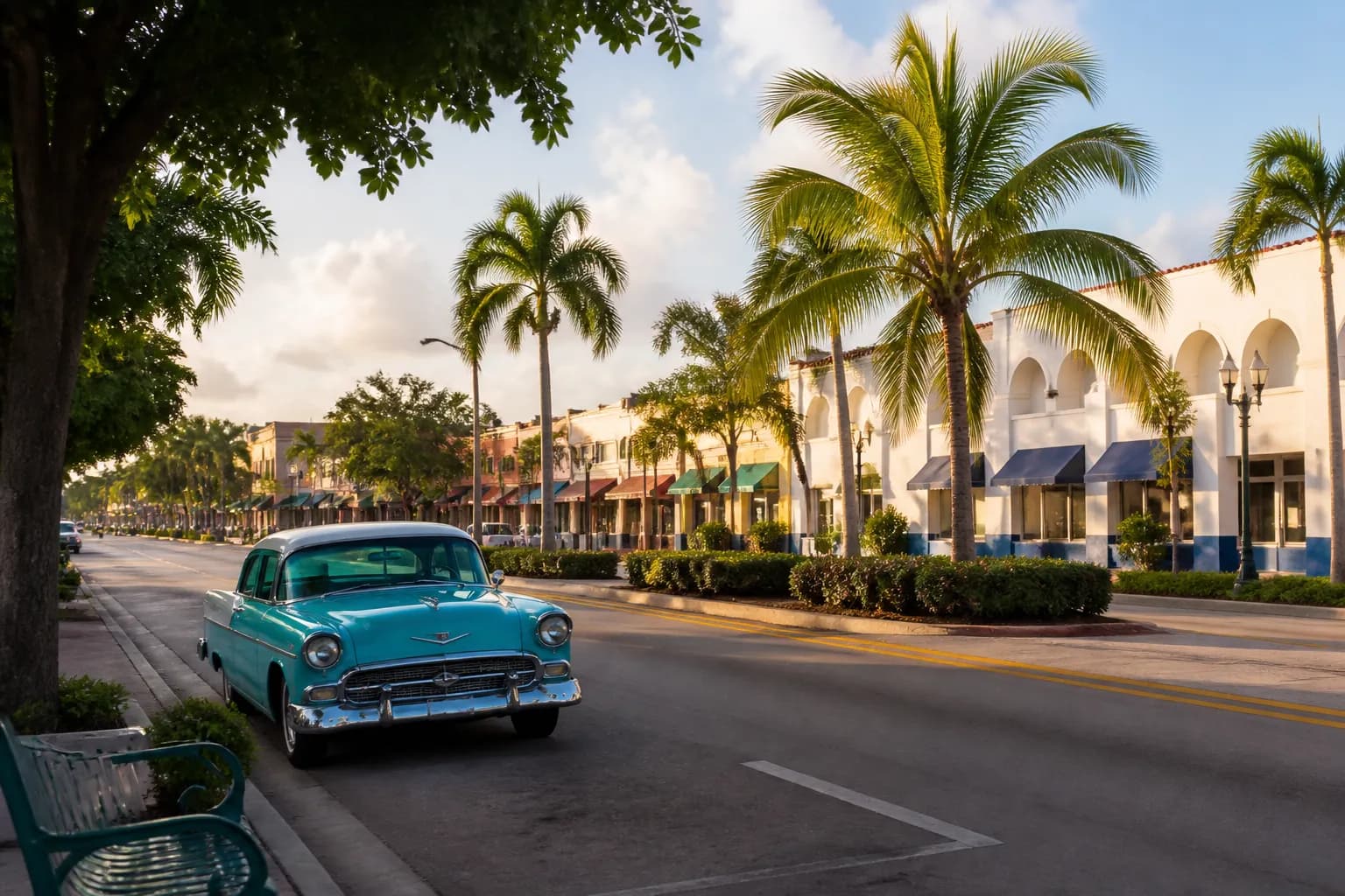 Realistic editorial Miami local-life photograph
