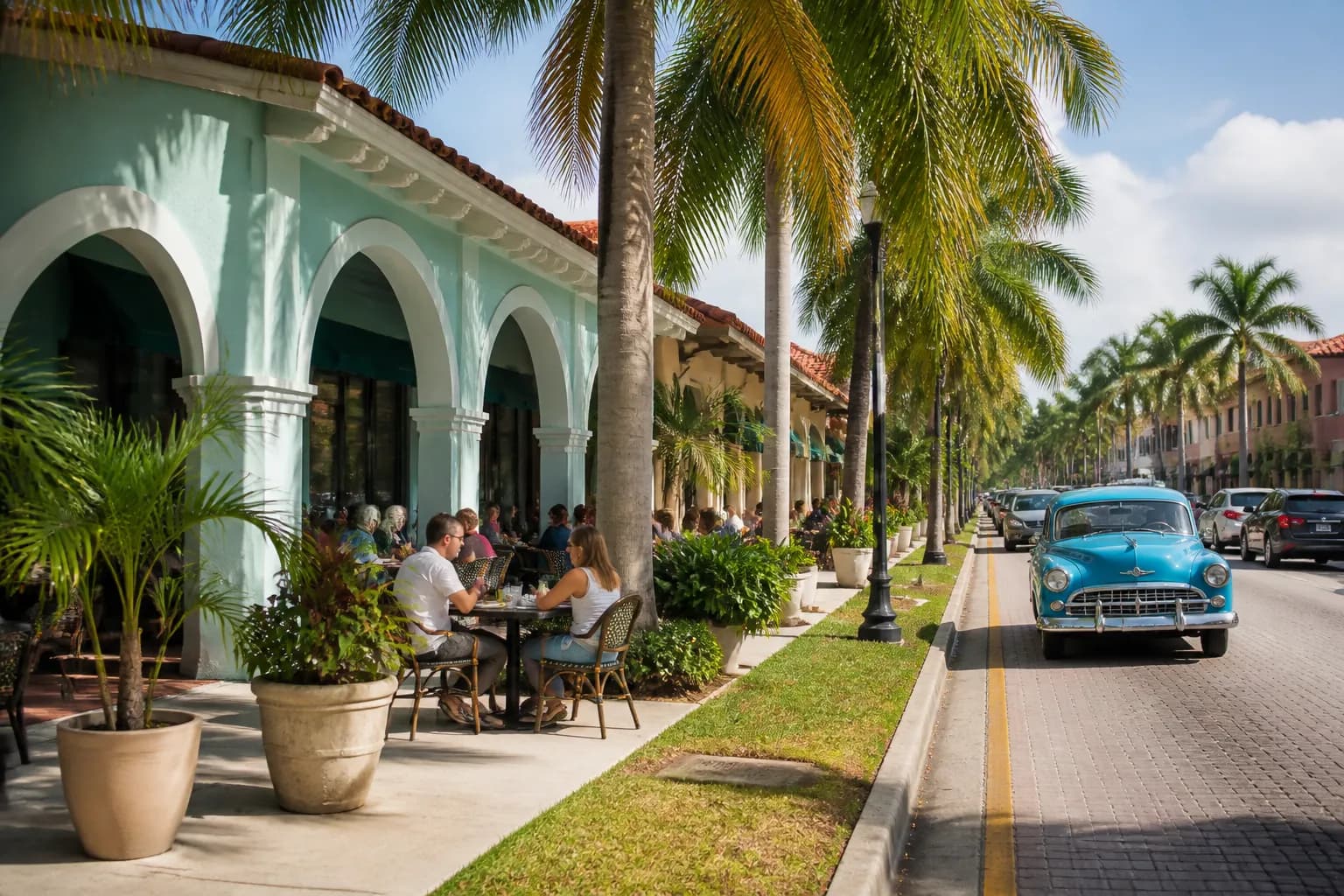 Realistic editorial Miami local-life photograph