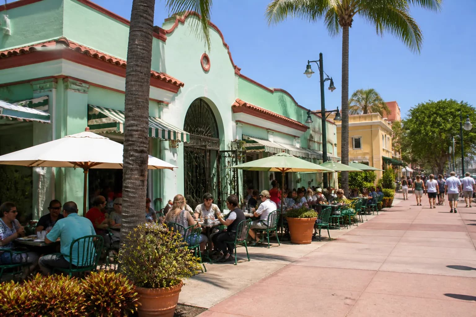 Realistic Miami food and neighborhood scene