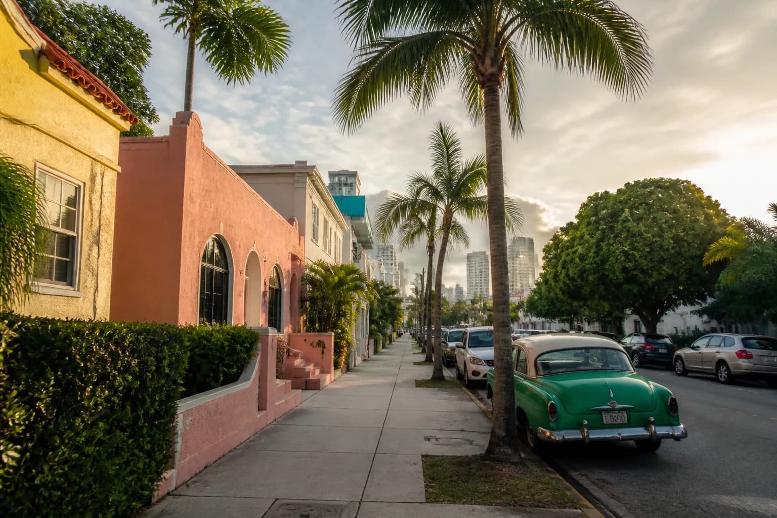 Realistic editorial Miami local-life photograph