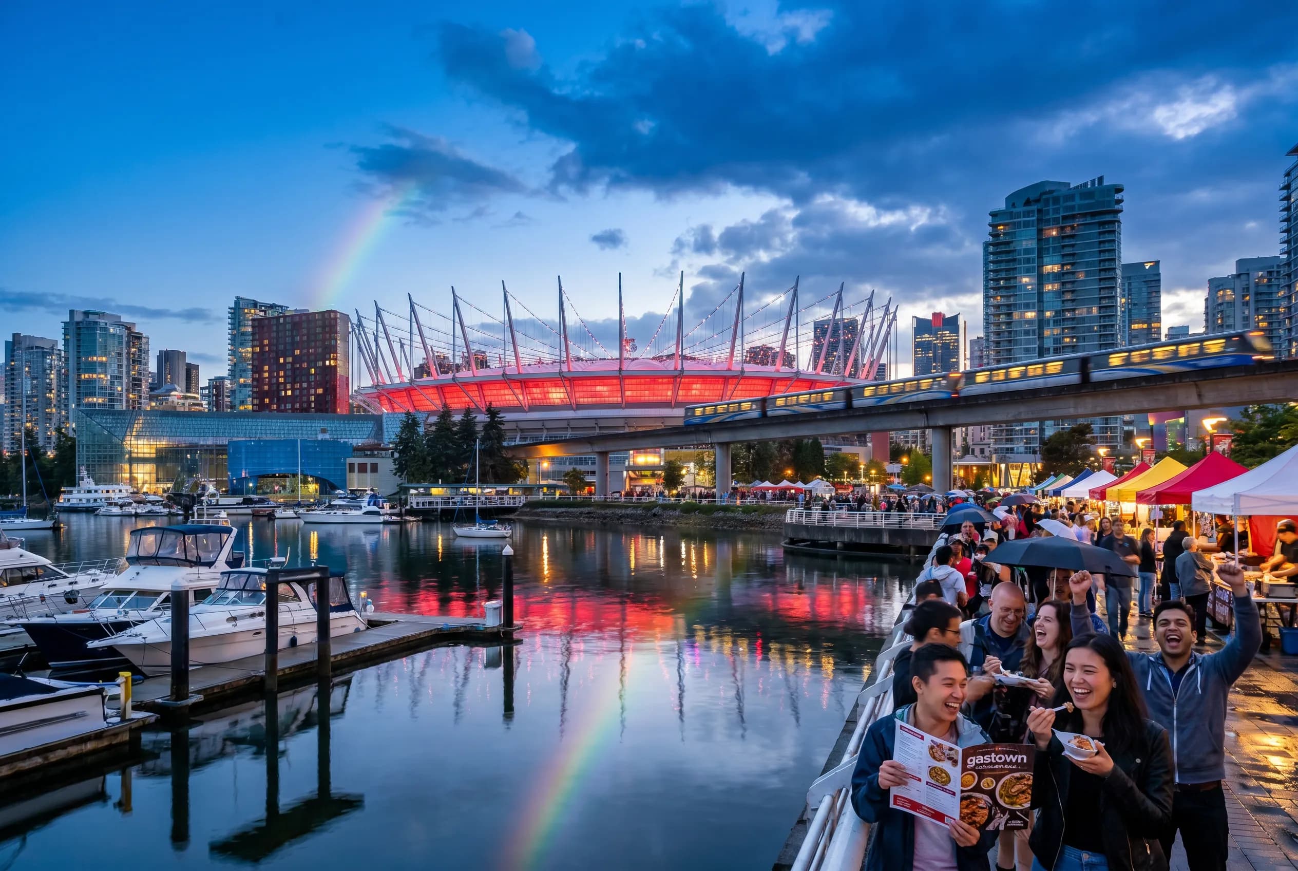 Bright World Cup match-day scene in Vancouver.