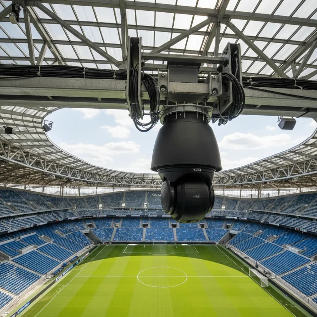 A referee's whistle, yellow card, and VAR earpiece lying on the green grass of a pitch