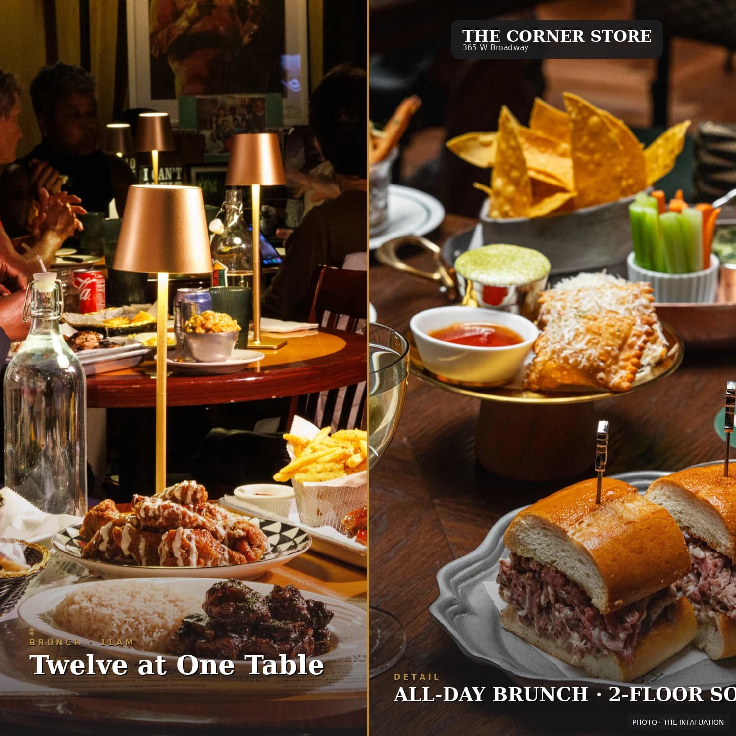 The Corner Store — Rotating American family-style menu.. Photo via The Infatuation.