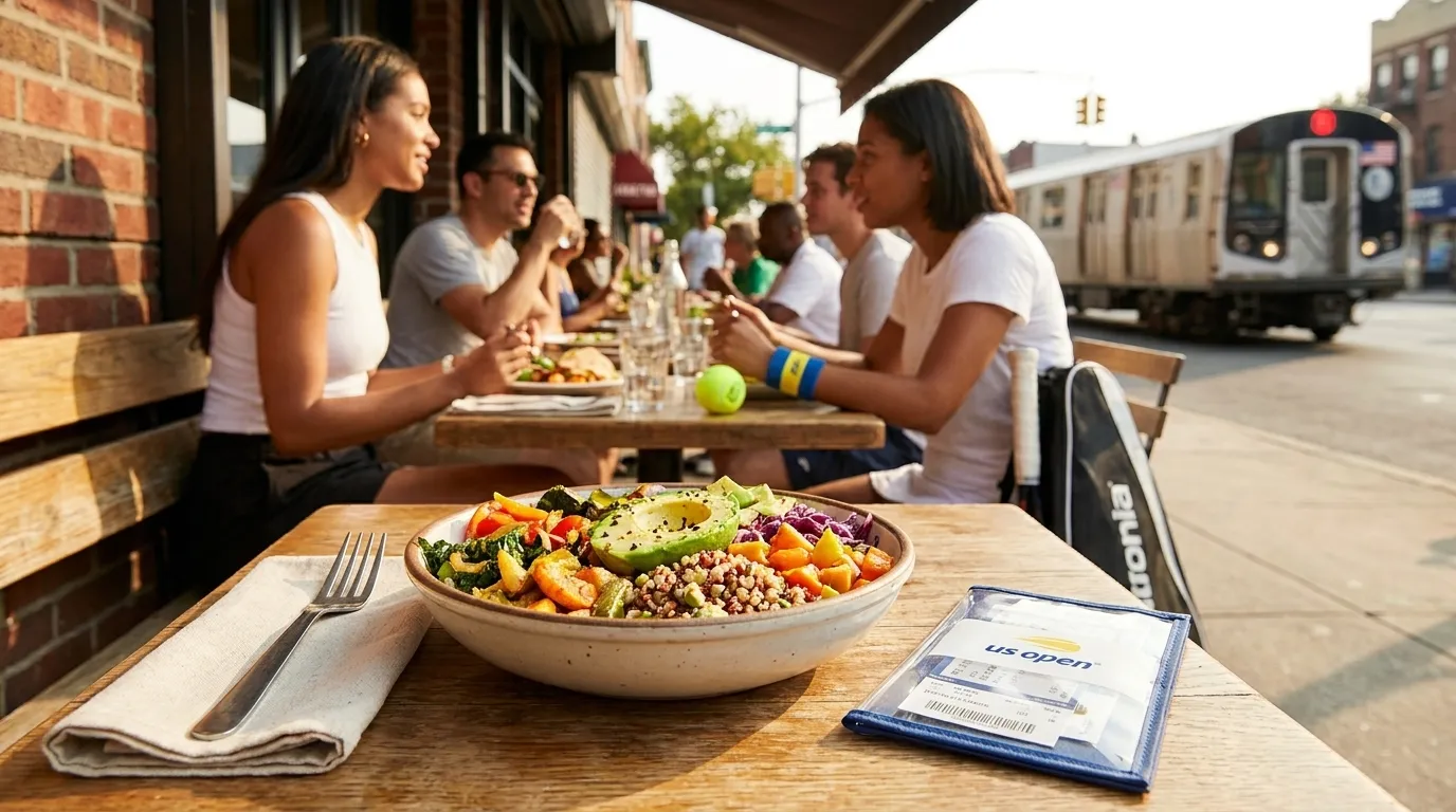 Photorealistic New York scene for Vegan Queens Dining Plans for US Open Match Days.
